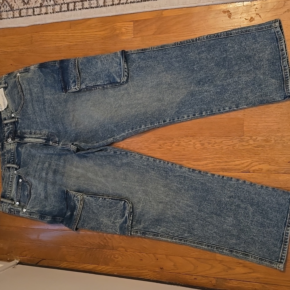 ARIZONA JEAN CO BRAND MEN'S BIG & TALL BLUE LOOSE FIT JEANS SIZE 46x32